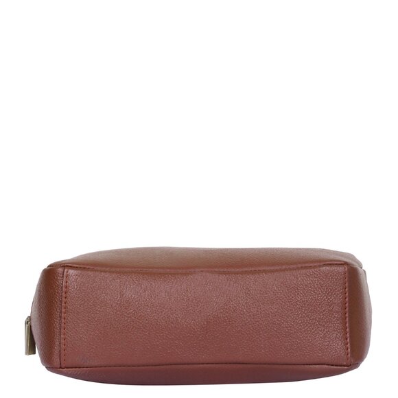 Brown Genuine Leather Women Top Handle Shoulder Hobo Bag Ladies Satchel Handbag - Picture 7 of 10